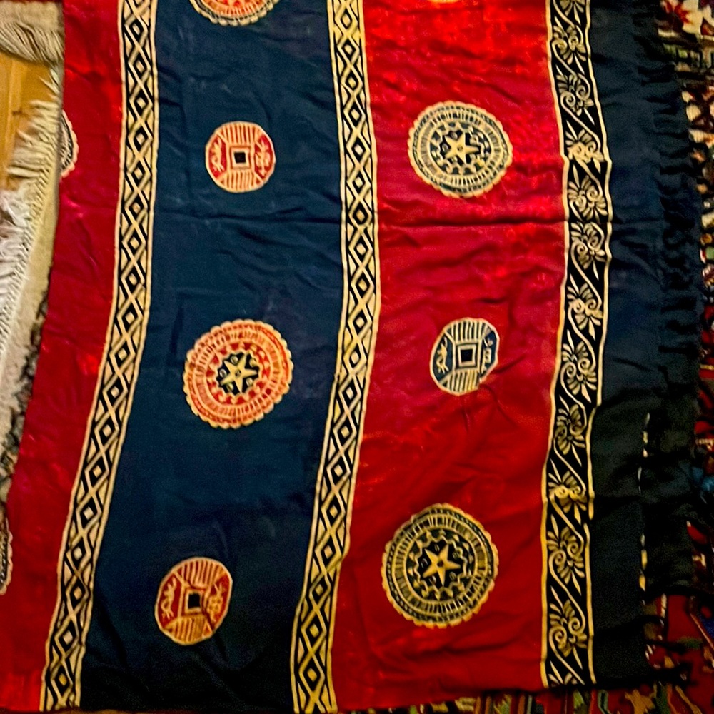 Rayon Burgundy Navy Blue Wrap Sarong